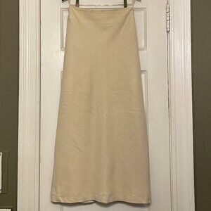 Banana Republic Stretch long linen skirt size 4 (M), cream/natural linen color